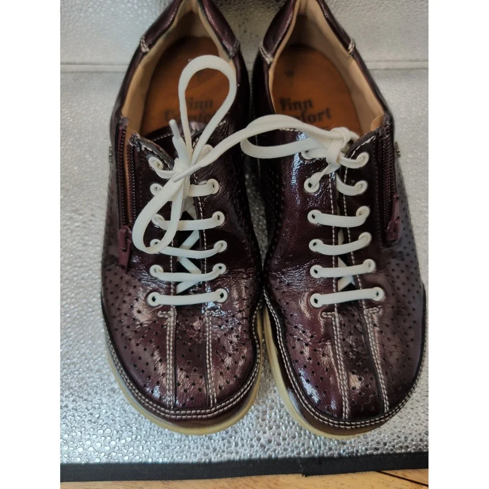 FINN COMFORT Charlotte leather sneakers shoes US Women's‎ 5 Dark Burgandy